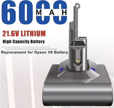 Акумулятор V10 6000 мАг для пилососа серії Dyson V10, змінна батарея з фільтромщіткою (V8 6.0Ah)