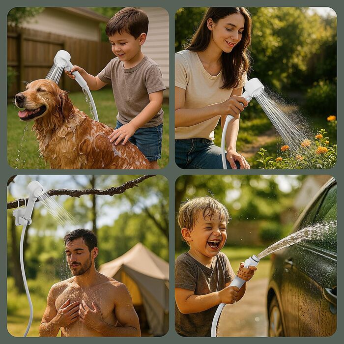 Митрікс Портативна душова система для кемпінгу: 10л/хв, акумулятор 7800mAh, 4 режими, IPX8, для подорожей та автомиття