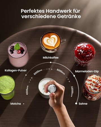 Електричний піноутворювач для молока Maestri House з регулюванням швидкості, знімний металевий вінчик, чорний