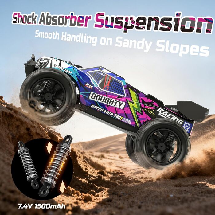 Радіокерований позашляховик DEERC 9205E 1:10 48 км/год 4WD з двома акумуляторами - іграшка для дітей та дорослих