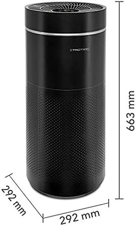 Повітряочисник Trotec AirgoClean 170+ – HEPA фільтр для алергіків – для приміщень до 42 м² / 105 м³, видаляє 99,97% частинок, 5 режимів роботи з турбо-режимом, білий (чорний)