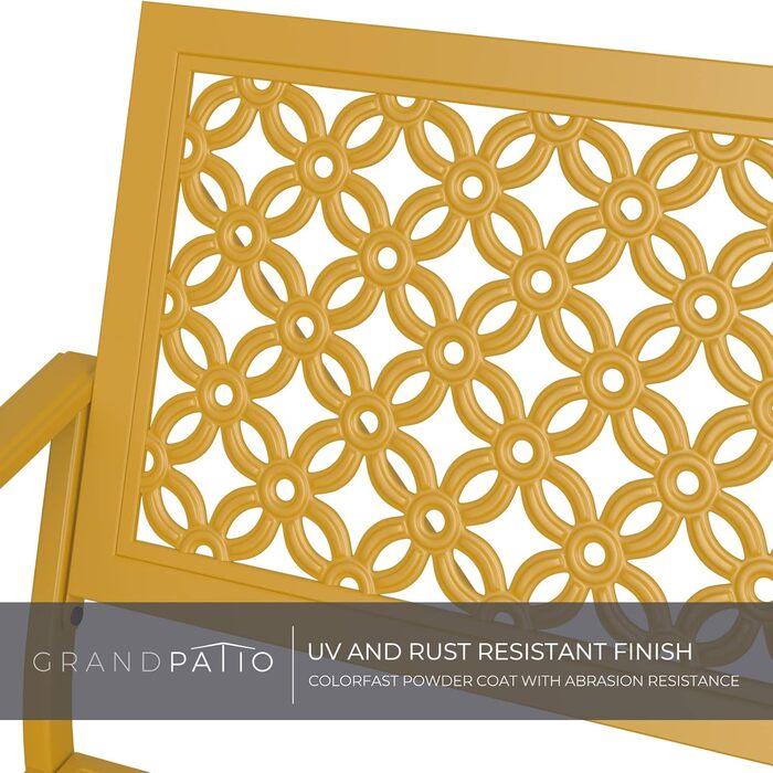 Металева лавка Grand Patio для саду, парку та балкону - 2-3 місця, ретро-стиль, сіра (сірка), сталь, чавун