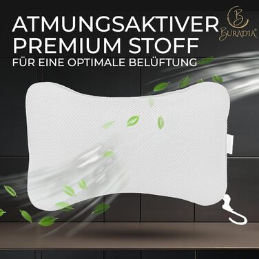 Подушка для ванни з сіткою для прання - Максимальний комфорт та розслаблення з новітньою технологією Air Mesh - Подушка для ванни з 4 міцними присосками - Підтримка шиї/голови (Білий)