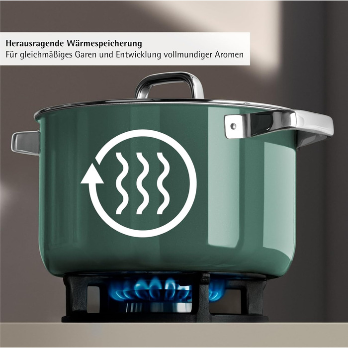 Набір каструль WMF Fusiontec 4 шт, індукція, нержавіюча сталь, чорний, Made in Germany (16/20/24 см)