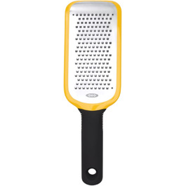 OXO Good Grips Терка кулінарна прямокутна з контейнером для збору з нержавіючої сталі, для овочів та іншого, срібна/чорна (середня)