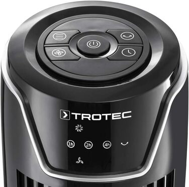Баштовий вентилятор TROTEC TVE 36 T 45 Вт, коливання 60, 3 ступені, розмір 92 см, дуже тихий, з пультом дистанційного керування, таймером, LED-дисплеєм, функцією вимкнення, чорний