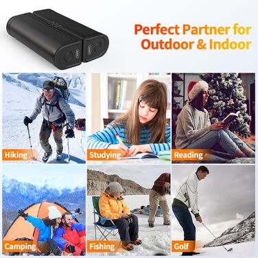 Електричні грілки для рук 2 шт. - USB, багаторазові, 3 режими нагріву, для дітей та жінок, чорний