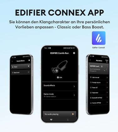 Спортивні навушники з відкритим вухом Edifier Comfo Run, Bluetooth 5.3, мікрофон, 17 годин, швидка зарядка, IP55