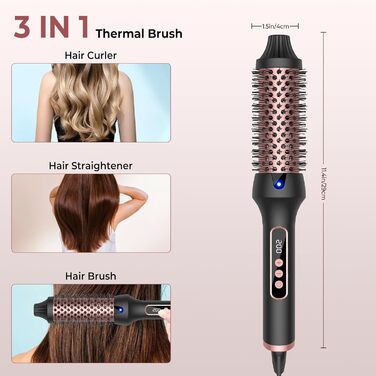 Термощітка LCD Ion Thermal Brush 38MM - плойка та щітка для випрямлення волосся