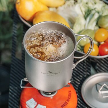 iBasingo Titan Becher: туристичний посуд, термокружка, чашка для кемпінгу з кришкою та складним ручками (200-750 мл)