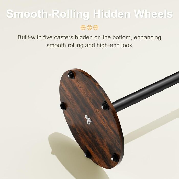 Підставка для телевізора Unho з регульованою висотою та коліщатками, для екранів 40-75 дюймів, VESA 600x400 мм (чорний)