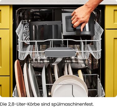 Фритюрниця повітряна CHEFMAN з подвійним кошиком 5.6L, цифрове управління, чорна