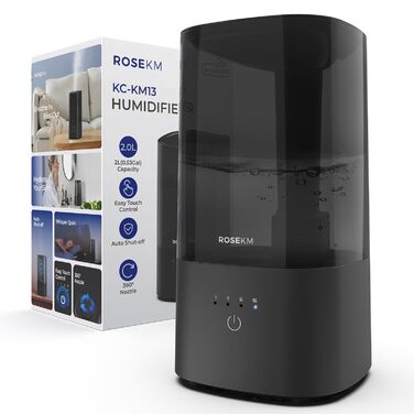 Зволожувач повітря автоматичний для спальні та великих приміщень 4.5л, з таймером, сенсором вологості, до 18 годин роботи, автовимкнення, 360° розпилення (Чорний)