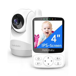 Радіоняня HelloBaby з камерою, 29 год автономії, поворотна камера 318°/120°, нічний режим, 2-сторонній зв'язок HB6240