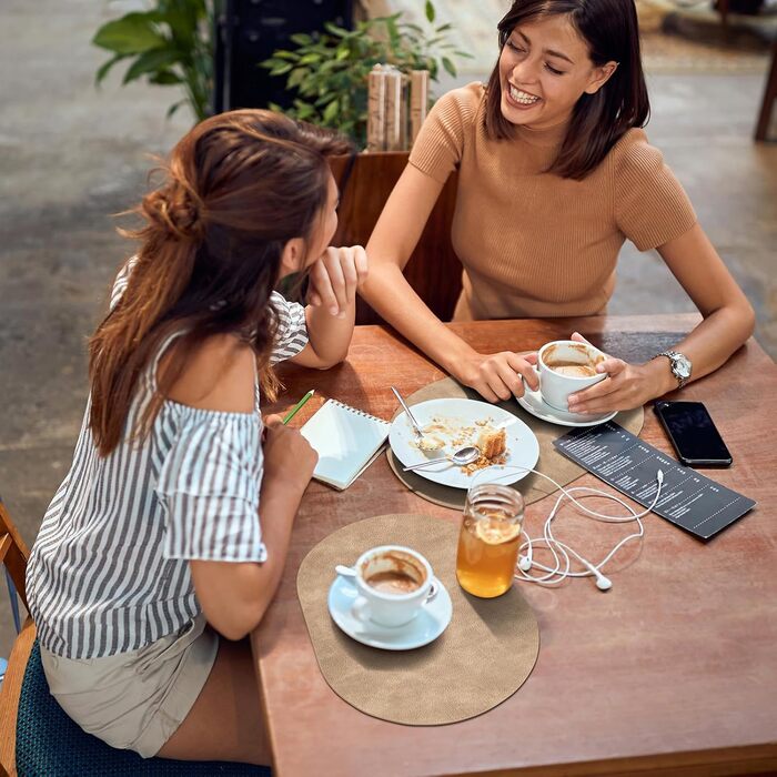 Підставки під тарілки ADRIMER, 6 шт., овал, стійкі до високих температур, водонепроникні, миючіся, 30,5 x 43,2 см, PU, для кухні та обідньої кімнати