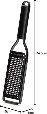 Терка кухонна Microplane Grob з нержавіючою сталлю, Made in USA, для сиру, моркви, імбиру, кокосу та хріну, серія Black Sheep, чорна, велика решітка