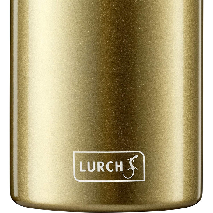 Ізольована пляшка / термос для гарячих і холодних напоїв Lurch 240943 з нержавіючої сталі з подвійними стінками об'ємом 0,5 л (золотисто-металева)