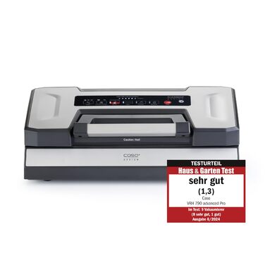 Вакууматор CASO VRH 790 advanced Pro з функцією CASOTEK Liquid, подвійним швом та набором пакетів, професійний вакуумний пакувальник