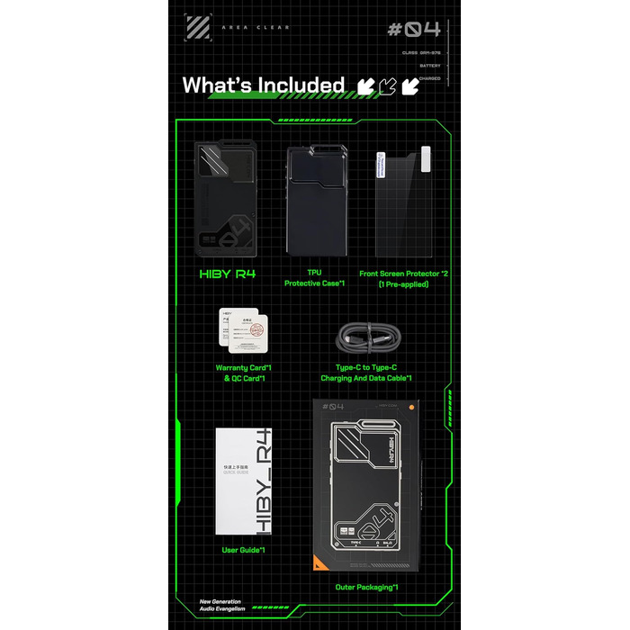 MP3-плеєр HiBy R4 Android з Bluetooth, Wi-Fi, 4DAC, підтримкою DSD, PCM, MQA, 4.4 мм баланс, 32 ГБ, чорний