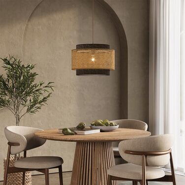 Стійка лампа Vicco Morten з ротангу, 26 x 45 см, для читання, чорна