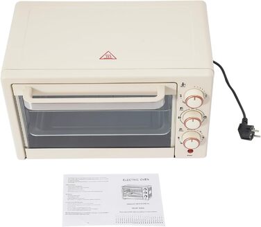 Міні-піч 22L з грилем та решіткою, 1000W, таймер 60хв, піч для піци, 120-250°C, електрична піч для сім'ї, вечірок, грилів, сніжків та десертів