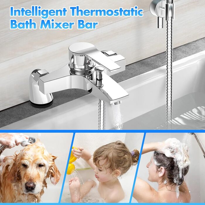 Сучасний змішувач для ванни та душу з двома виходами, керамічним клапаном, латунний, хром. Змішувач для ванни та душу для ванної кімнати.