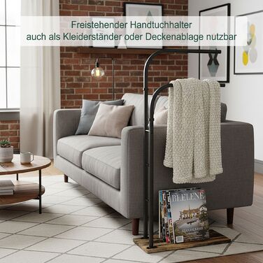 Підставка для рушників індустріального стилю з полицею Relaxdays