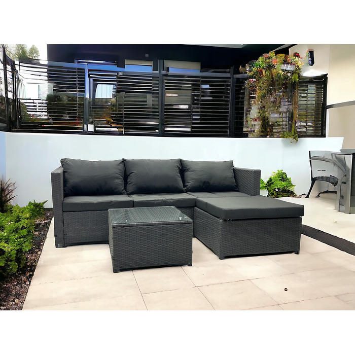 Двосторонній садовий кутовий диван SFS066 MTG, комплект садових меблів, коричневий