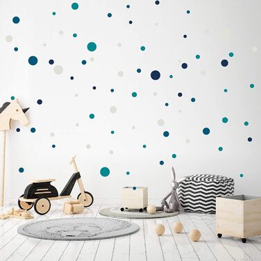 Клейких точок кола точки наклейка на стіну дитяча спальня наклейка на стіну дитяча кімната Фольга декоративна самоклеюча для хлопчиків і дівчаток пастель (Y035 - 10 Petrol), 100