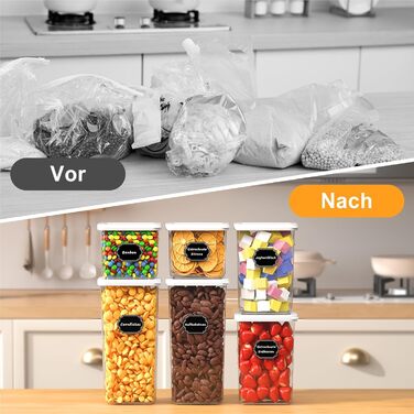 Герметичні контейнери для зберігання продуктів з кришкою, набір 6 шт (до 1,8л)