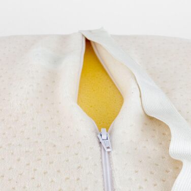 Ергономічна подушка для ніг Pikolin Home у формі півмісяця, віскоеластична з ефектом пам'яті, дихаюча, 20 x 40 см, натуральний колір