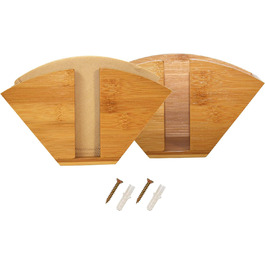 Набір з 2 тримачів фільтрувального мішка з бамбукового дерева - тримач фільтра для кави, тримач для серветок для стояння або підвішування як підставка для серветок або тримач фільтрувального паперу Bamboo 2