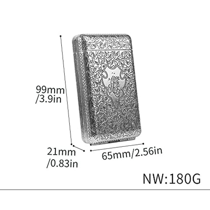 Металевий портсигар RWXCOW 9,9х6,5 см для 14 сигарет бронзовий