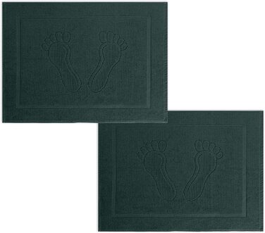 Комплект з 2 килимків для ванної Vency з 100 бавовни, швидковисихаючі Килимки для душу 50x70 см, 550 г / м2 Колір (хакі зелений)