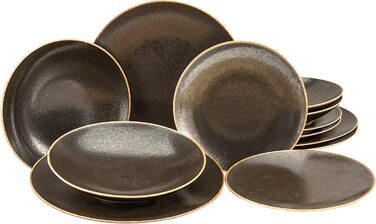 Серія RUSTY, набір посуду, комбінований фарфор, коричневі тони (комбінований сервіс з 20 предметів), 22407