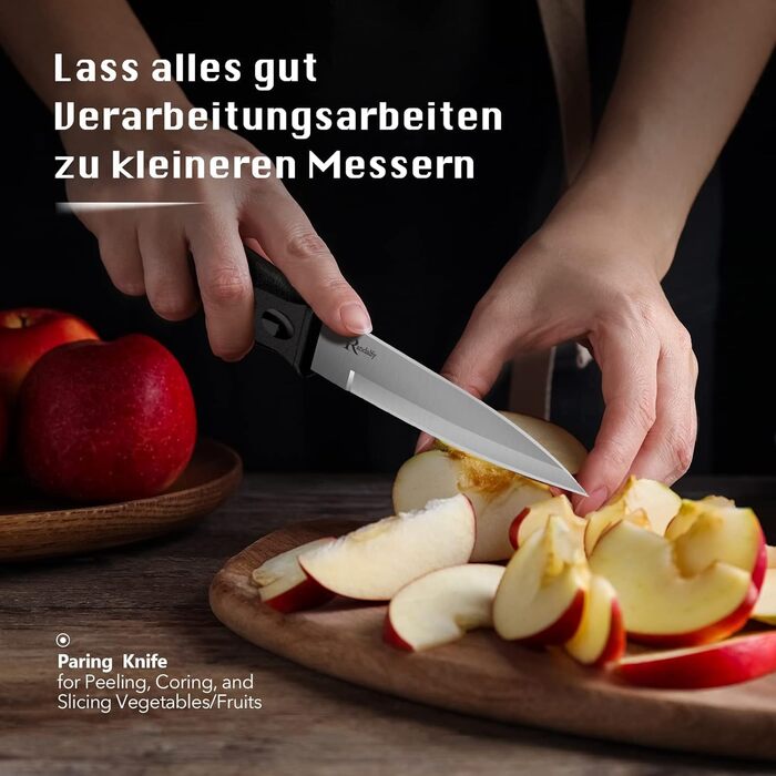 Набір ножів кухарських 7 предметів з бруском, кухонний набір ножів, ножа, ножиці, брусок для нарізки м'яса/овочів/фруктів, для нарізання, кубиків, шинкування (сріблястий)