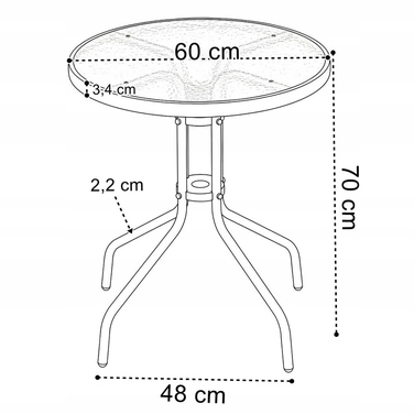 Комплект садових меблів із пластику eHokery, чорний, 3 предмети