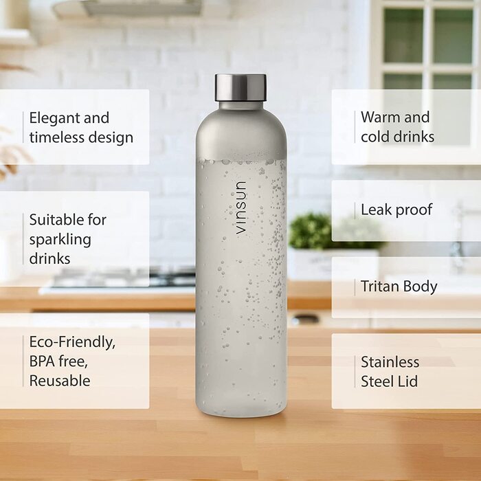 Герметична пляшка для води Vinsun 1л BPA Free