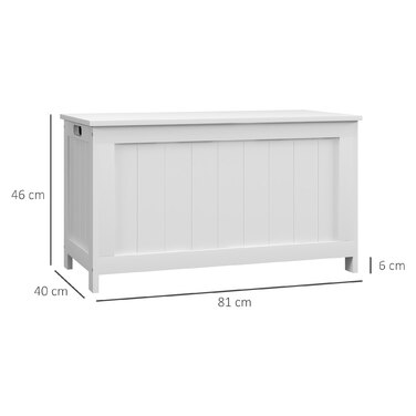 HOMCOM Сховище-скринька з ручкою та кришкою, 81 x 40 x 46 см, ящик для зберігання в вітальні та спальні, білий