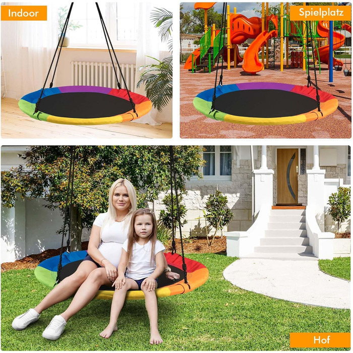 Шоукель DREAMADE для саду: регульована висота, діаметр 100 см, до 150 кг, для дітей та дорослих (кольоровий)