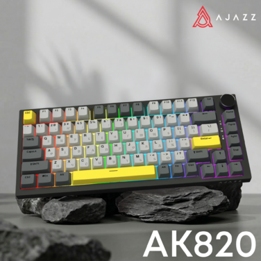 Дротова механічна клавіатура Ajazz AK820 Sea Salt Switch Black (AK820-SS-BGY)