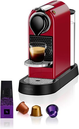 Еспресо-машина Nespresso Krups Citiz XN741B (червона), 1260 Вт, 1 л резервуар для води, автоматичне відключення