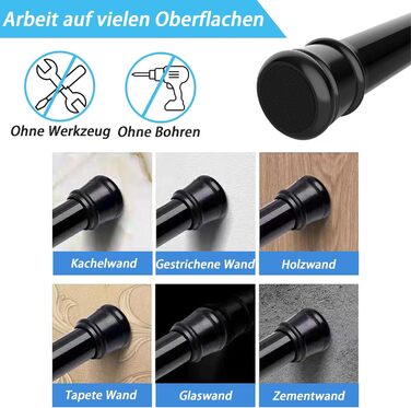 Штанга для душу без свердління, телескопічна, висувна, 85-270 см, діаметр 32 мм, для ванної кімнати/спальні, срібна