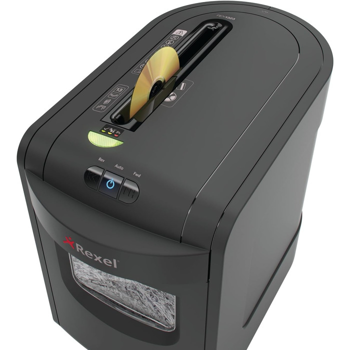 Rexel REM820 шредер для документів, мікроріз, ручний привід, 23 л контейнер, чорний, 13 аркушів, P4, 2104010EU