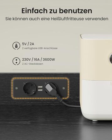 Чорний кухонний шафка з робочою поверхнею, буфет з LED-підсвіткою, розеткою, ящиками та регульованими полицями (103.5 x 40 x 180 см)