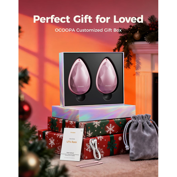 Електричні грілки для рук OCOOPA 2 шт. - стильні, рожеві, з магнітом, перезаряджаються, для жінок, Raynaud, піші прогулянки, кемпінг, подарунок