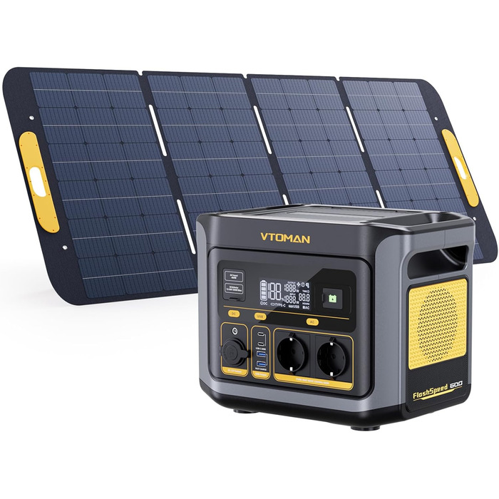 Портативна електростанція VTOMAN 600W (пікова 1200W) - 499Wh, LiFePO4, 100W USB-C, швидка зарядка, для кемпінгу та подорожей
