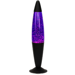 Декоративна блискуча лампа лава фіолетовий бузковий чорний 42см високий настрій світло вітальня спальня