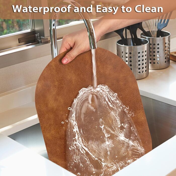 Набори підтарілок ADRIMER, 6 шт., 30.5 x 43.2 см, термостійкі, водонепроникні, миючіся, PU, для кухні та їдальні