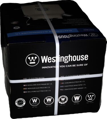 Ретро чайник Westinghouse, 1,7 л, індикатор температури, фільтр з лаймом, захист від перегріву, білий